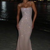 Josie | Sculpted Bodice Refined Opulence Shimmer Maxi Dress