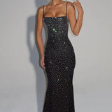 Josie | Sculpted Bodice Refined Opulence Shimmer Maxi Dress