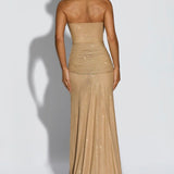 Giselle | Sculpted Silhouette Glittering Mesh Maxi Dress