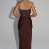Esmeralda | Sculpted Bustier Embellished Mesh Maxi Dress