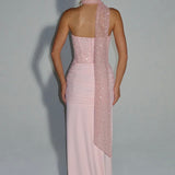 Esmeralda | Sculpted Bustier Embellished Mesh Maxi Dress