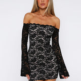 Liv | Stretchy Off-Shoulder Lace Mini Dress