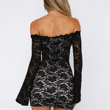 Liv | Stretchy Off-Shoulder Lace Mini Dress