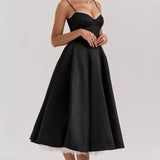 Daisy | Structured Bodice Luxurious Satin Corset Midi Dress