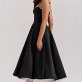 Daisy | Structured Bodice Luxurious Satin Corset Midi Dress