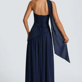 Donna | Asymmetrical Strapless Sculpted Maxi Dress
