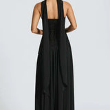 Donna | Asymmetrical Strapless Sculpted Maxi Dress