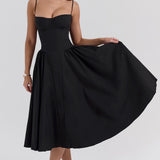 Charlotte | Underwired Sweetheart Twill Corset Midi Dress