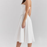 Charlotte | Underwired Sweetheart Twill Corset Midi Dress