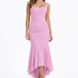 Cleo | Bias-Cut Luminous Cowl Neck Midi Dress