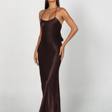 Euredice | Into Love Halter Maxi Dress  High-Shine Satin Bridesmaid Gown