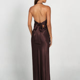 Euredice | Into Love Halter Maxi Dress  High-Shine Satin Bridesmaid Gown