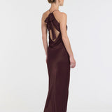 Euredice | Into Love Halter Maxi Dress  High-Shine Satin Bridesmaid Gown