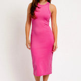 Claire | Comfort Fit Versatile Sleeveless Crew Neck Tank Top Midi Dress