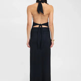 Ophelia | Open Back Ruched Plunging Maxi Dress