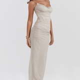 Larissa Women’s Maxi Dress | Draped Festive Gown & Stylish Workwear