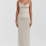 Larissa Women’s Maxi Dress | Draped Festive Gown & Stylish Workwear