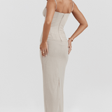 Larissa Women’s Maxi Dress | Draped Festive Gown & Stylish Workwear