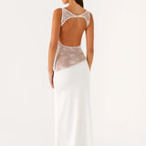 Lucinda | Open Back Lace Panel Maxi Dress