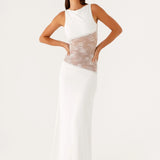Lucinda | Open Back Lace Panel Maxi Dress