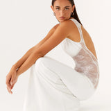 Lucinda | Open Back Lace Panel Maxi Dress