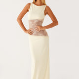 Lucinda | Open Back Lace Panel Maxi Dress
