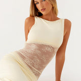 Lucinda | Open Back Lace Panel Maxi Dress