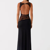 Lucinda | Open Back Lace Panel Maxi Dress