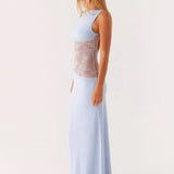 Lucinda | Open Back Lace Panel Maxi Dress