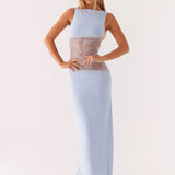Lucinda | Open Back Lace Panel Maxi Dress