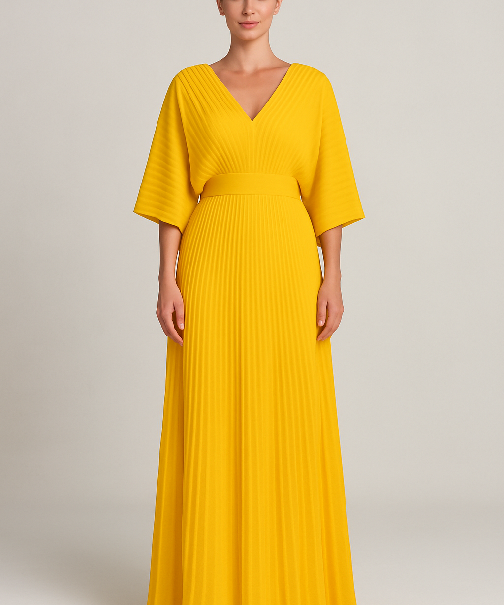 Maddy | Sophisticated Summer Vibrant Pleated Maxi Dress