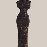 Sandra | Leopard Print High Neck Maxi Dress
