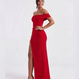 Belle | Bodycon Off-Shoulder Ruched Maxi Dress