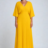 Maddy | Sophisticated Summer Vibrant Pleated Maxi Dress