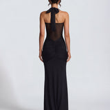Rosabella |  Radiant Yellow Halter Neck Ruched Maxi Dress