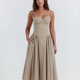 Amaria | Underwired Sweetheart Neckline Corset Midi Dress
