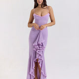 Mona | Cascading Ruffle Sweetheart Ruched Maxi Dress
