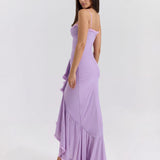 Mona | Cascading Ruffle Sweetheart Ruched Maxi Dress