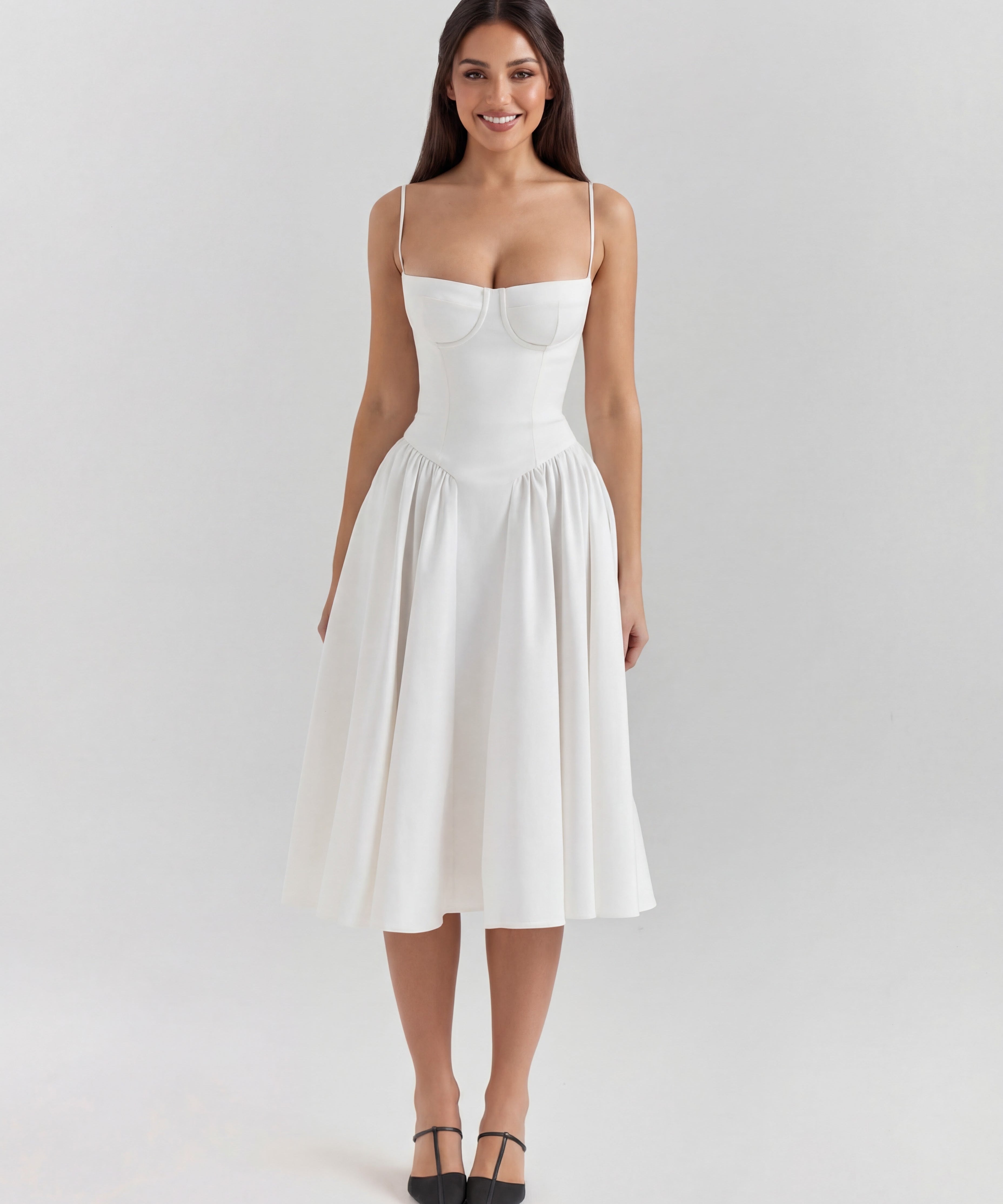 Amaria | Underwired Sweetheart Neckline Corset Midi Dress