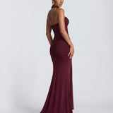 Valentina | Twisted Bust Sheer Mesh Maxi Dress