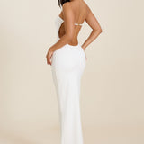 Darlene | White Sculpted Strapless Maxi Dress