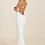 Darlene | White Sculpted Strapless Maxi Dress