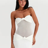 Eleina | Twist-Knot Mesh Panel Maxi Dress