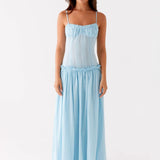 Jamy | Elegant Back Slip Color-Block Maxi Dress