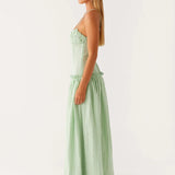 Jamy | Elegant Back Slip Color-Block Maxi Dress