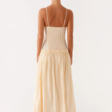 Jamy | Elegant Back Slip Color-Block Maxi Dress