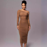 Bente |Classy Bodycon Long Sleeve Midi Dress