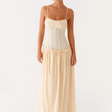 Jamy | Elegant Back Slip Color-Block Maxi Dress