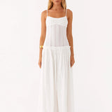 Jamy | Elegant Back Slip Color-Block Maxi Dress