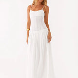 Jamy | Elegant Back Slip Color-Block Maxi Dress